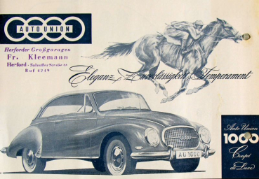 Auto-Union 1000 Coupe de Luxe Modelprogram 1964 Carbrochure (6925)